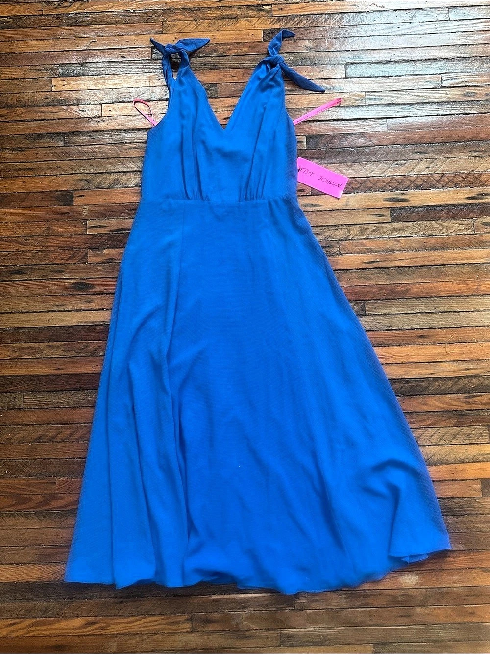 Betsey Johnson Blue Maxi Dress Size 8 NWT